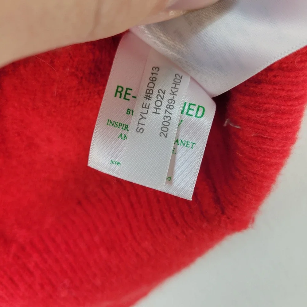 J.Crew Sweater Womens Small Red Funnel Neck‎ Merino Alpaca Blend Raglan Knit